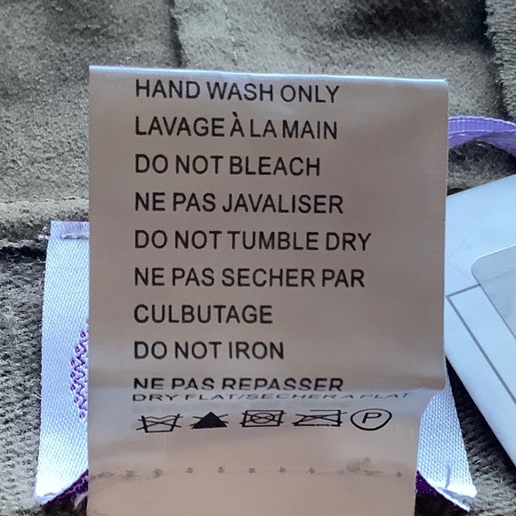 NWT Muche Et Muchette draped chocolate brown Faux Suede fringed sweater - Picture 8 of 11